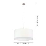 Visilica PASTERI 31575 EGLO – 1xE27, bela - Slika 3