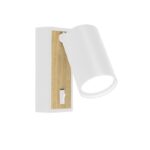 Zidna lampa BOXER MEGGA sa prekidačem – 1xGU10, bela + drvo