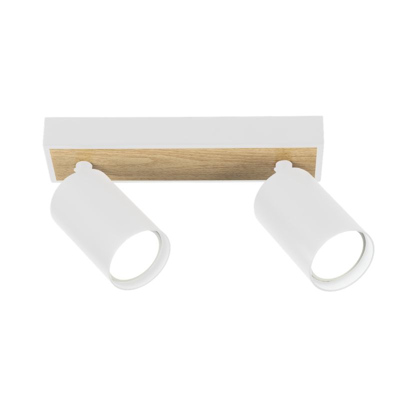 818-014289 Spot lampa BOXER-2L MEGGA – 2xGU10, bela + drvo - Slika 1