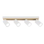 Spot lampa BOXER 4 MEGGA – 4xGU10, bela + drvo