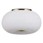 Plafonjera OPTICA BRASS – 3xE27, opal staklo, fi 380 mm