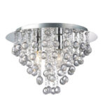 Kristalna plafonska lampa RING-3R – Ø38 cm, 3xE14, akrilni kristali