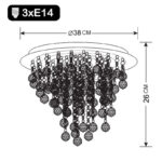 Kristalna plafonska lampa RING-3 – Ø38 cm, 3xE14, zlatna + akrilni kristali - Slika 2