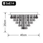 Kristalna plafonska lampa RING-5 – Ø46 cm, 5xE14, zlatna + akrilni kristali - Slika 2