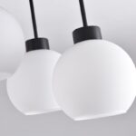 Plafonska lampa GABI-3R – 3xE27, metal/staklo, crna + bela - Slika 4