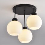Plafonska lampa GABI-3R – 3xE27, metal/staklo, crna + bela - Slika 2