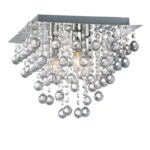 Kristalna plafonska lampa EDGES – 32x32 cm, 3xE14, akrilni kristali