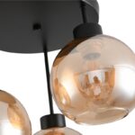 Plafonska lampa PRETO-3R – 3xE27, metal/staklo, crna + amber - Slika 3
