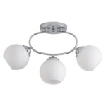 Plafonska lampa VIBIA-3 – 3xE27, hrom + mat belo staklo