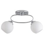 Plafonska lampa VIBIA-2 – 2xE27, hrom + mat belo staklo
