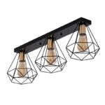 Plafonska lampa CAGE-3L Vintage – 3xE27, crna + zlatna