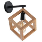Zidna lampa STUDIO-1R – 1xE27 crna/svetlo drvo