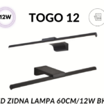 LED lampa za slike i ogledala TOGO-12 – 12W crna sa prekidačem
