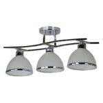 Luster plafonjera LANE-3 – 3xE27 hrom/belo staklo