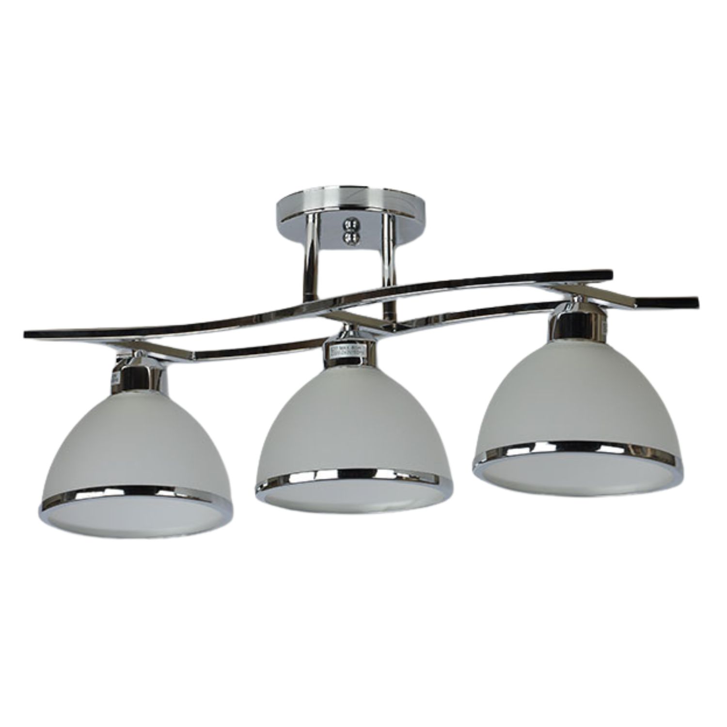 370-000058 Luster plafonjera LANE-3 – 3xE27 hrom/belo staklo - Slika 1