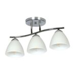 Luster plafonjera AKSEL – 3xE27 hrom/belo staklo
