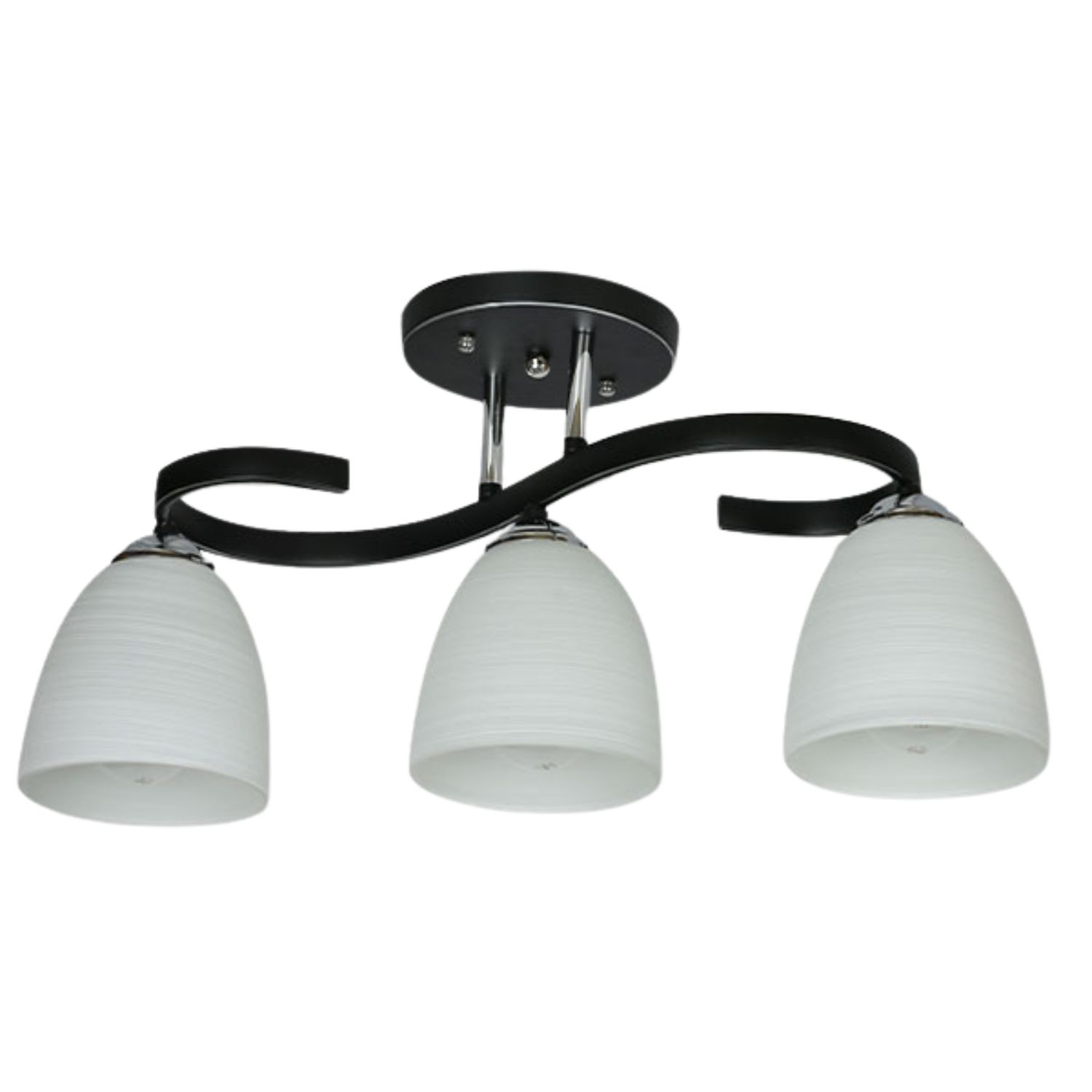 373-000069 Luster plafonjera LUCAS – 3xE27 hrom/crna - Slika 1
