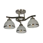 Luster plafonjera ELITE – 3xE27 hrom/belo staklo