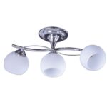 Luster plafonjera NAOMI-3 – 3xE27 hrom/belo staklo