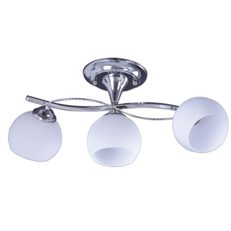 378-000842-(1) Luster plafonjera NAOMI-3 – 3xE27 hrom/belo staklo - Slika 1