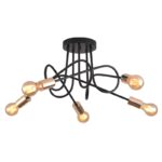 Luster plafonjera ALFIA-5 – 5xE27 crna/zlatna