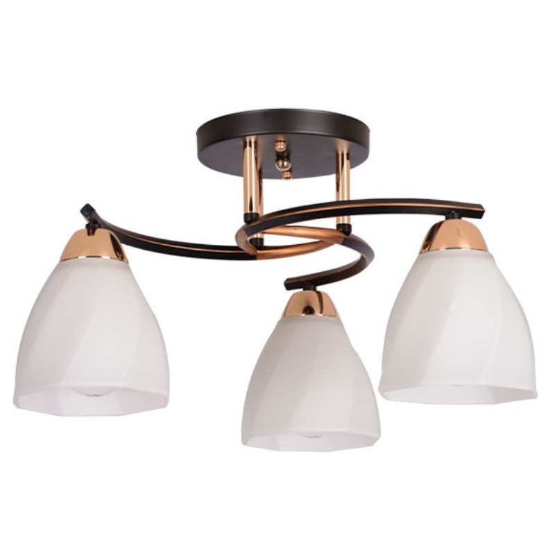 392-009907 Luster plafonjera BRAGA-3 – 3xE27 crna/zlatna - Slika 1