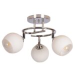 Zglobna luster plafonjera MOKKA-3 – 3xE27 hrom/belo staklo