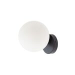 Zidna lampa PEGAZ-1L – 1xE27 crna/belo staklo