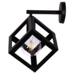 Zidna lampa KOCKA – 1xE27 crna metalna