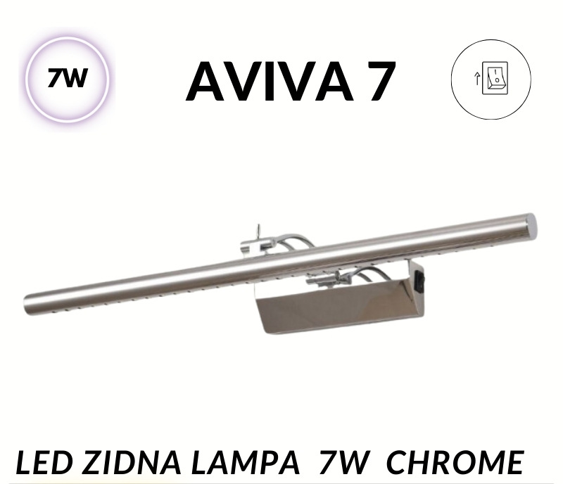 446-013322 LED lampa za slike i ogledala AVIVA – 7W hrom sa prekidačem - Slika 1