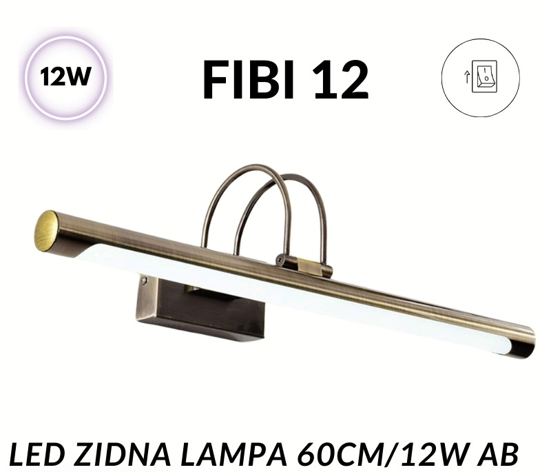 451-013328 LED lampa za slike i ogledala FIBI-12 – 12W mesing sa prekidačem - Slika 1