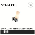 Zidna lampa SCALA – 1xE14 hrom/bela sa prekidačem