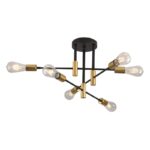Luster plafonjera EDI-6R – 6xE27 crna/zlatna
