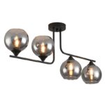 Luster MALME-4 – 4xE27 crna/sivo staklo
