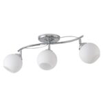 Zglobna luster plafonjera TIGER – 3xE27 hrom/belo staklo