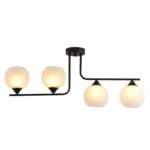 Luster MALME-4 – 4xE27 crna/belo staklo