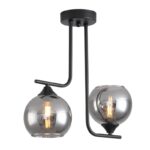 Luster MALME-2 – 2xE27 crna/sivo staklo