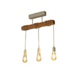 Luster visilica BERGAMO-3L – 3xE27 bela/svetlo drvo