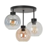 Luster plafonjera COLOURS-3R – 3xE27 crna/transparentno staklo