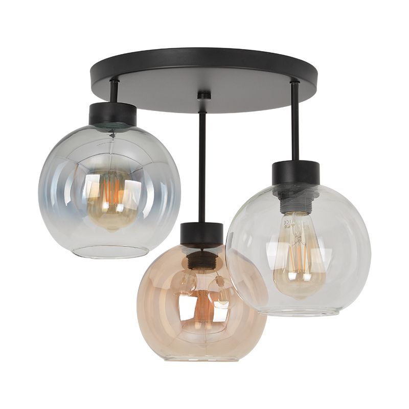 643-012802 Luster plafonjera COLOURS-3R – 3xE27 crna/transparentno staklo - Slika 1