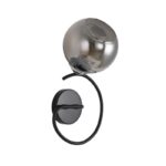 Zidna lampa PIER-1 – 1xE27 crna/hrom/smoke staklo