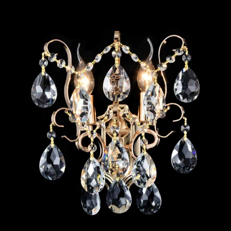 703-000015 Zidna lampa KRISTAL LOOK – 2xE14 French Gold/kristal - Slika 1