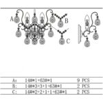 Zidna lampa KRISTAL LOOK – 2xE14 hrom/kristal - Slika 2