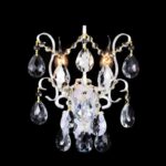 Zidna lampa KRISTAL LOOK – 2xE14 bela/zlatna/kristal
