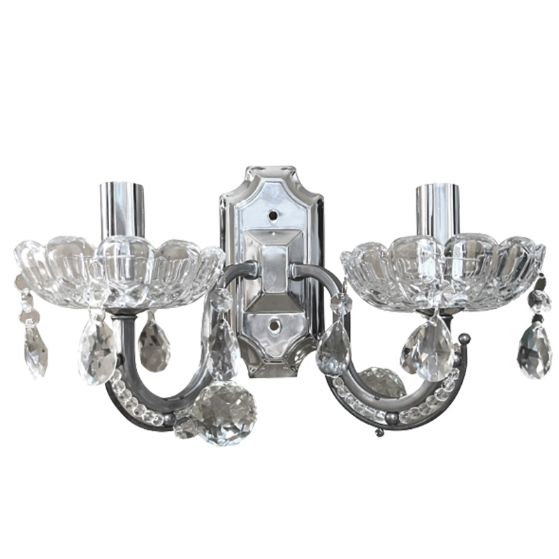 71-10942-zidne-lampe-kristal Zidna lampa KRISTAL-2L – 2xE14 hrom/stakleni kristal - Slika 1