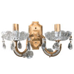 Zidna lampa KRISTAL-2L – 2xE14 zlatna/stakleni kristal