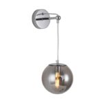 Zidna lampa GLOBE-SV – 1xE14 hrom/smoke staklo