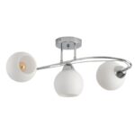 Luster plafonjera DIAZ-3R 3xE27 hrom+belo staklo