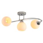 Luster plafonjera DIAZ-3R 3xE27 hrom+belo staklo - Slika 2