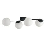 Luster plafonjera APEX-4R 4xE27 belo staklo